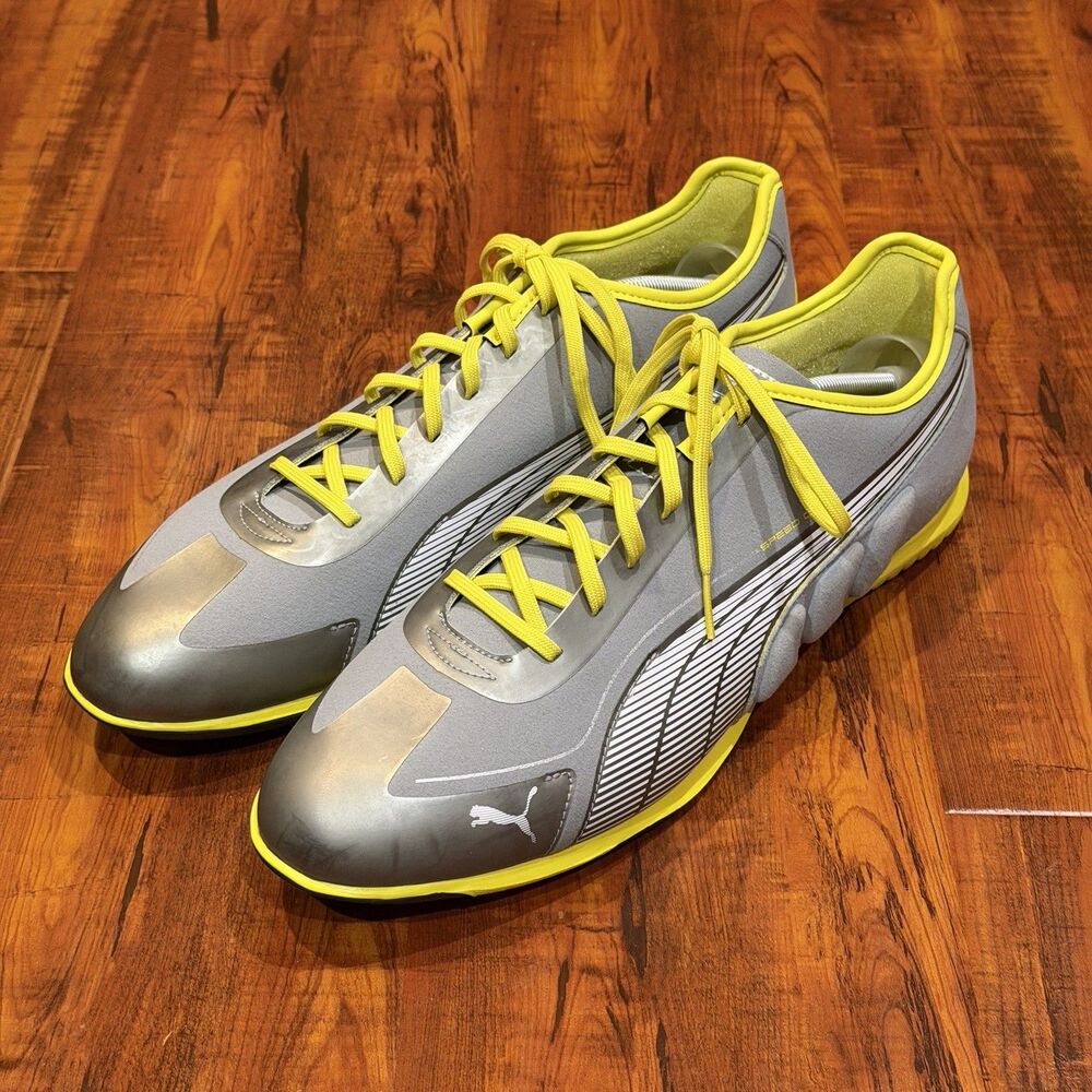 Puma Speedcat Super Lite 304357-05 Yellow Gray Lightweight Sneakers - New!